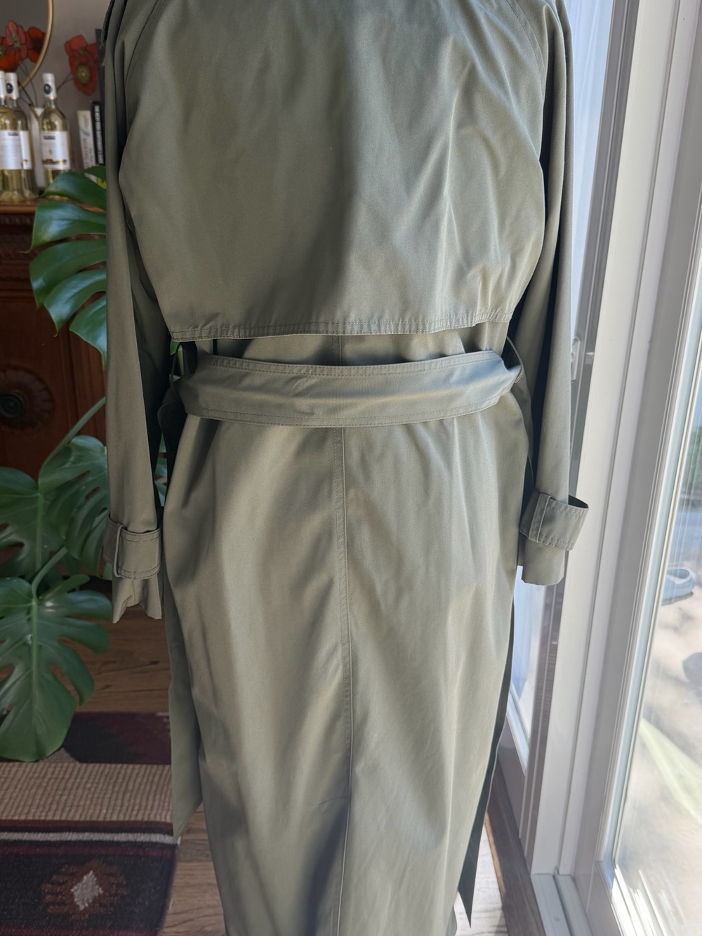 Abercrombie & Fitch Olive Green Trench Coat - Size Medium - Picture 5 of 11
